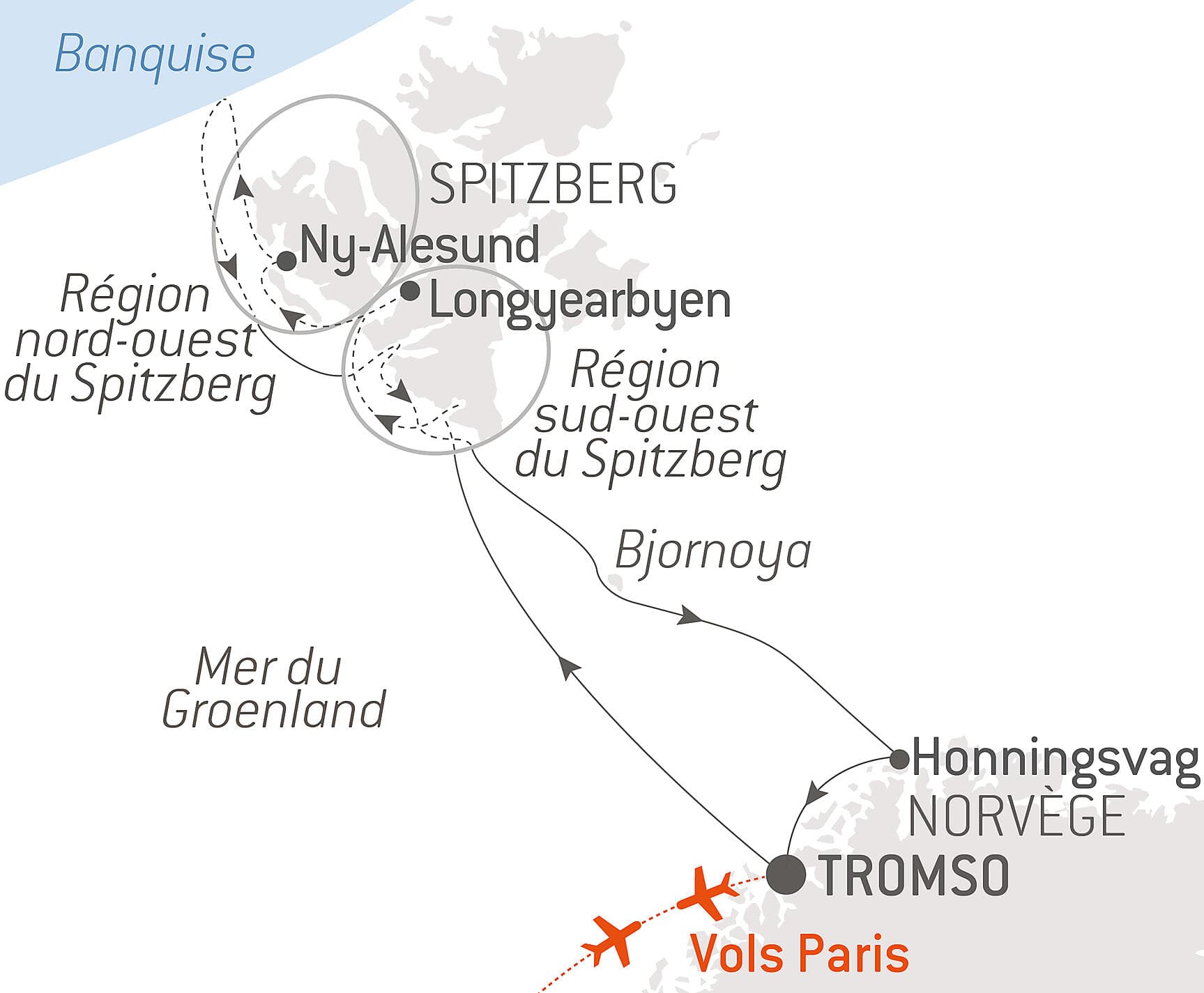 Crépuscule polaire du Cap Nord au Spitzberg