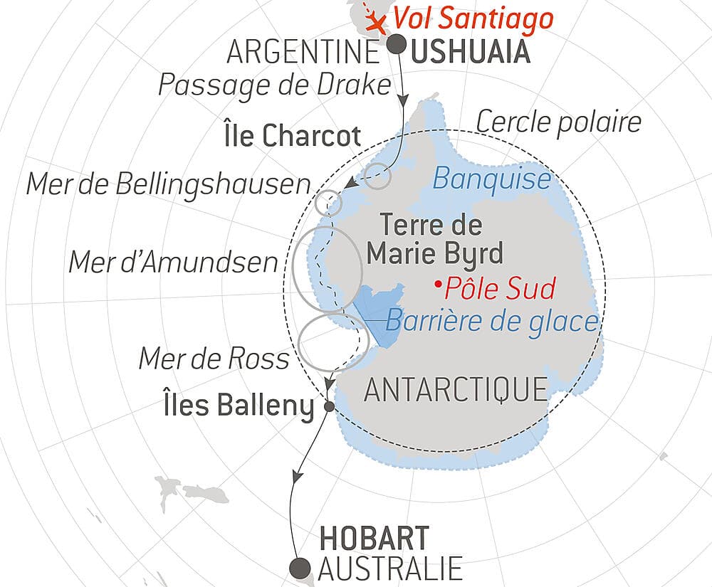 Entre deux continents, terres inexplorées d’Antarctique null