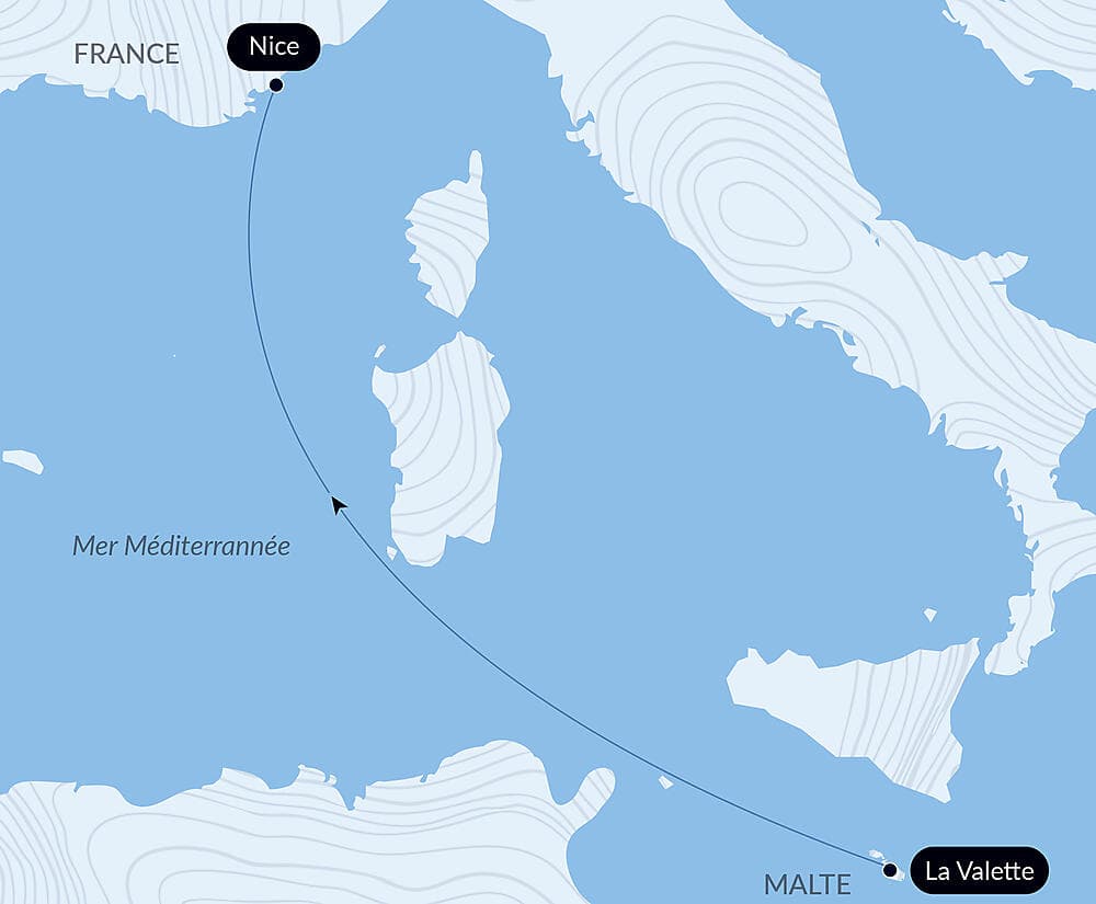 Voyage en Mer : Nice - La Valette