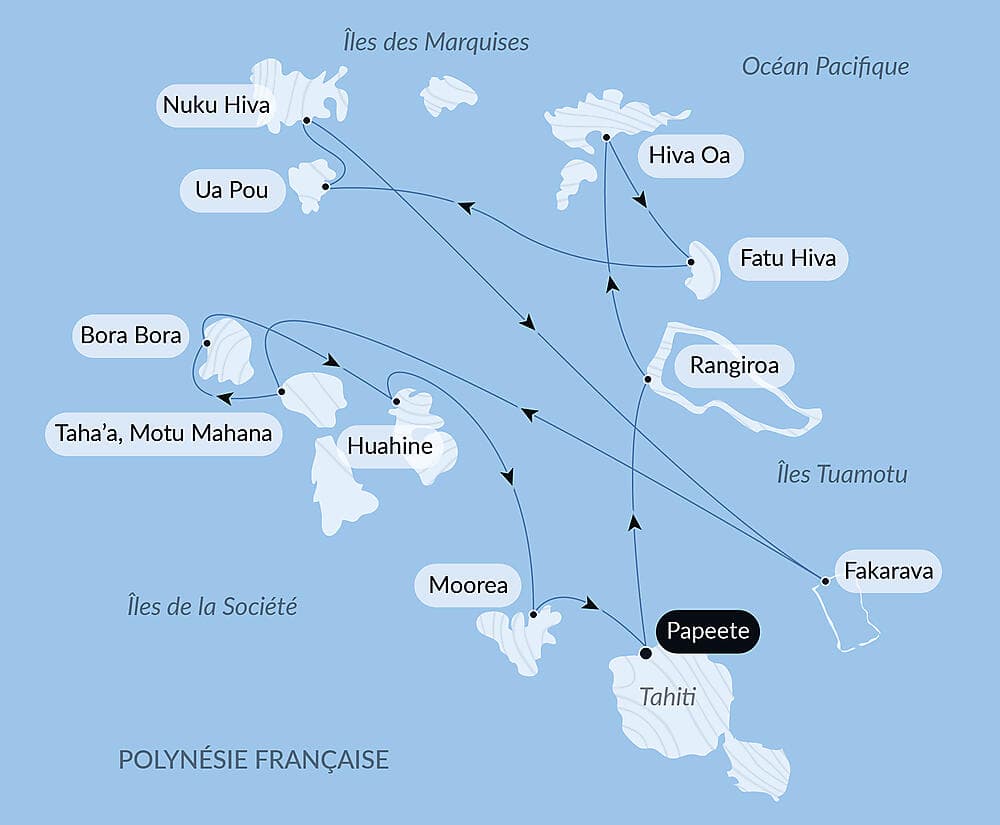 Marquises, Tuamotu et îles de la Société null