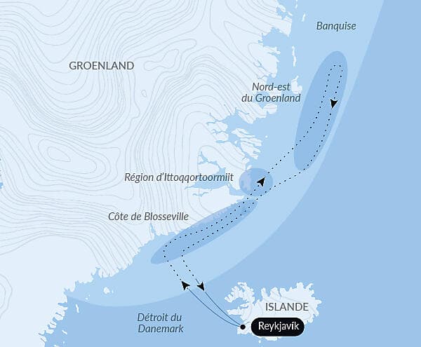Banquise inexplorée du nord-est du Groenland