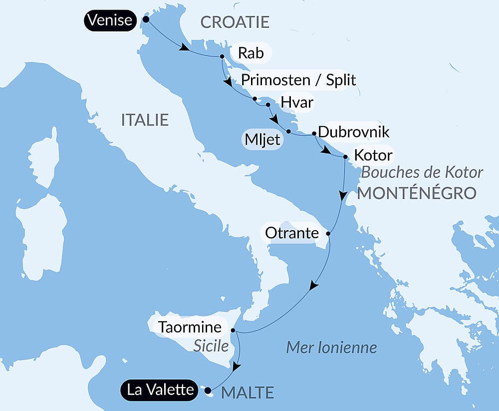 Des rives de l'Adriatique à Malte
