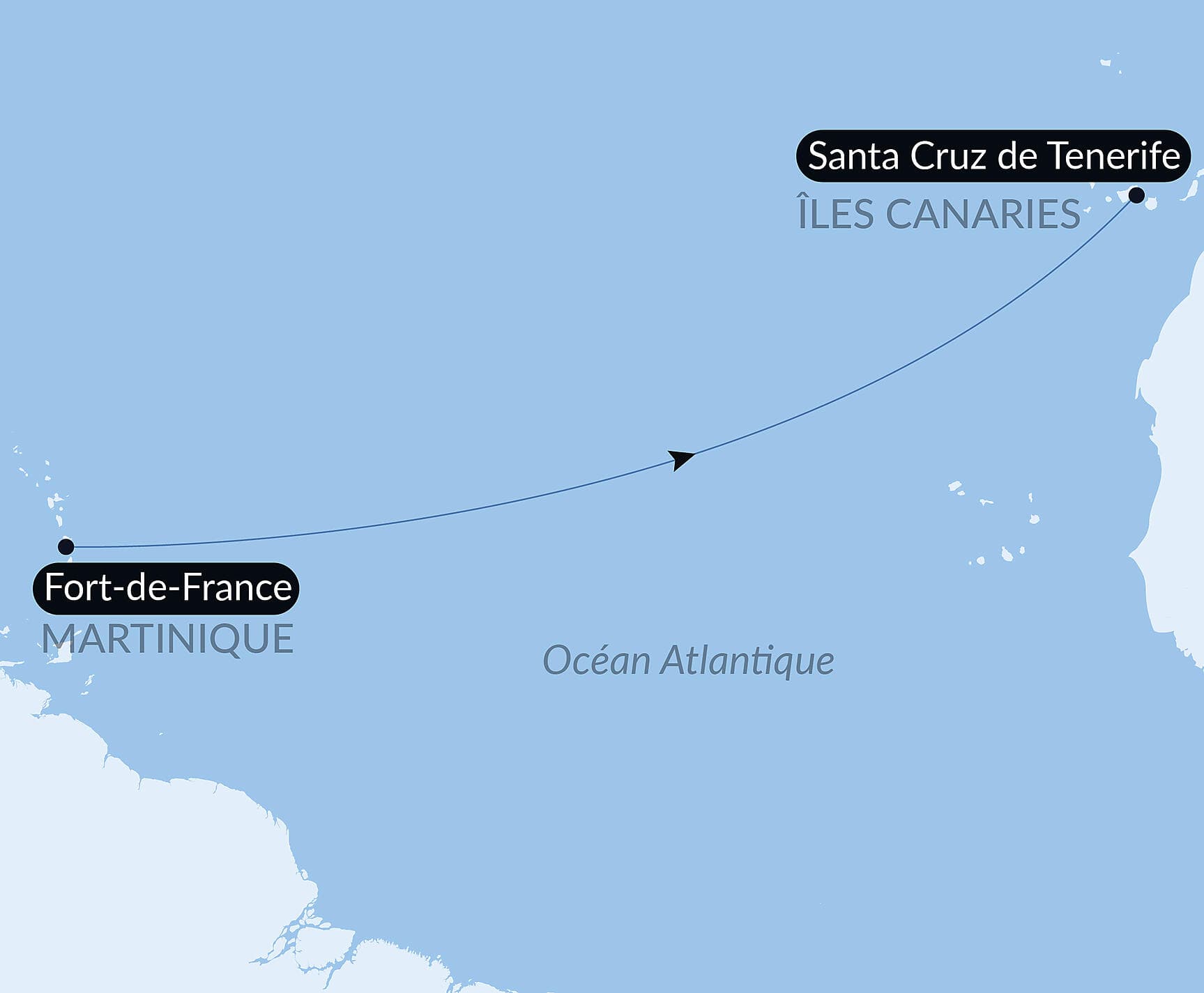 Voyage en Mer : Fort de France - Santa Cruz de Tenerife