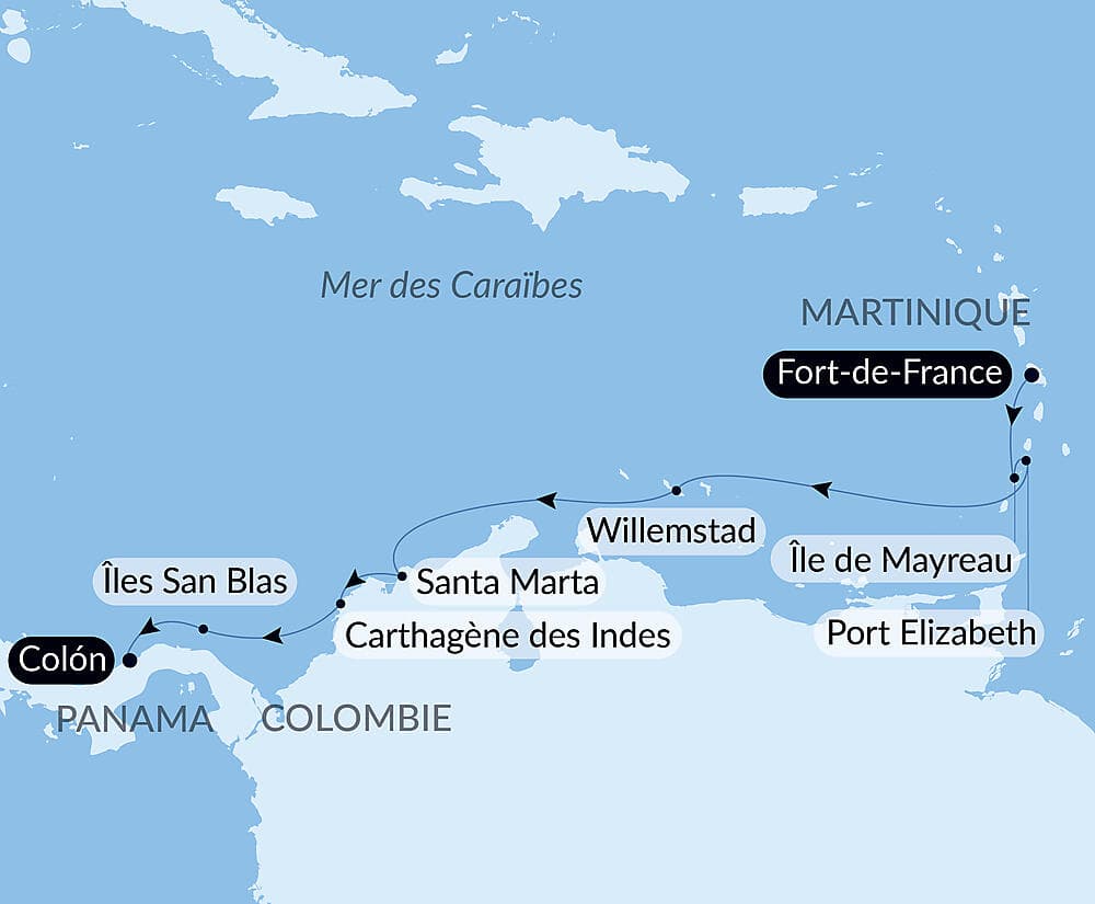 Panama, Colombie et les îles Caraïbes