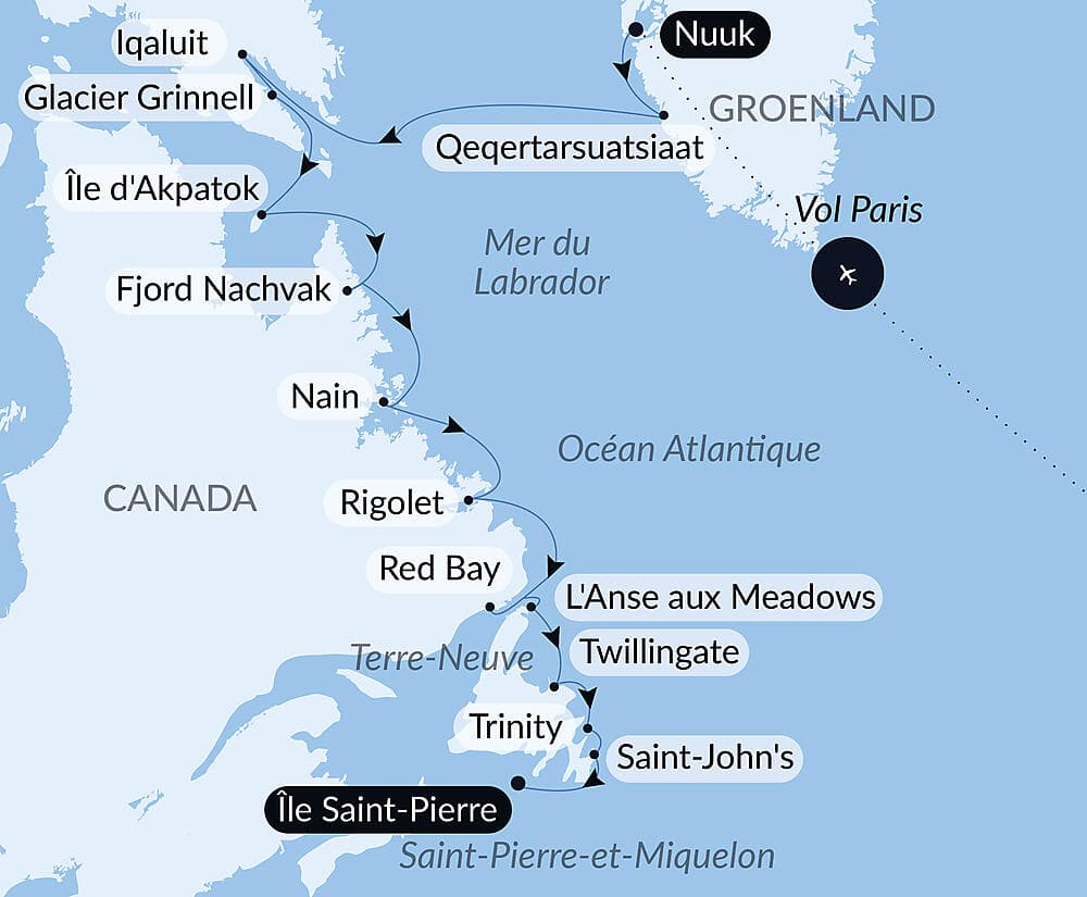 Des côtes sauvages du Groenland à la côte est du Canada
