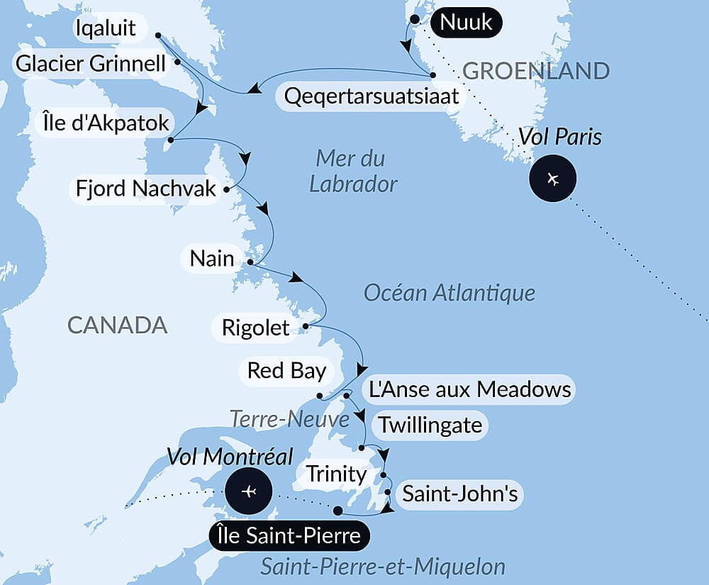 Des côtes sauvages du Groenland à la côte est du Canada