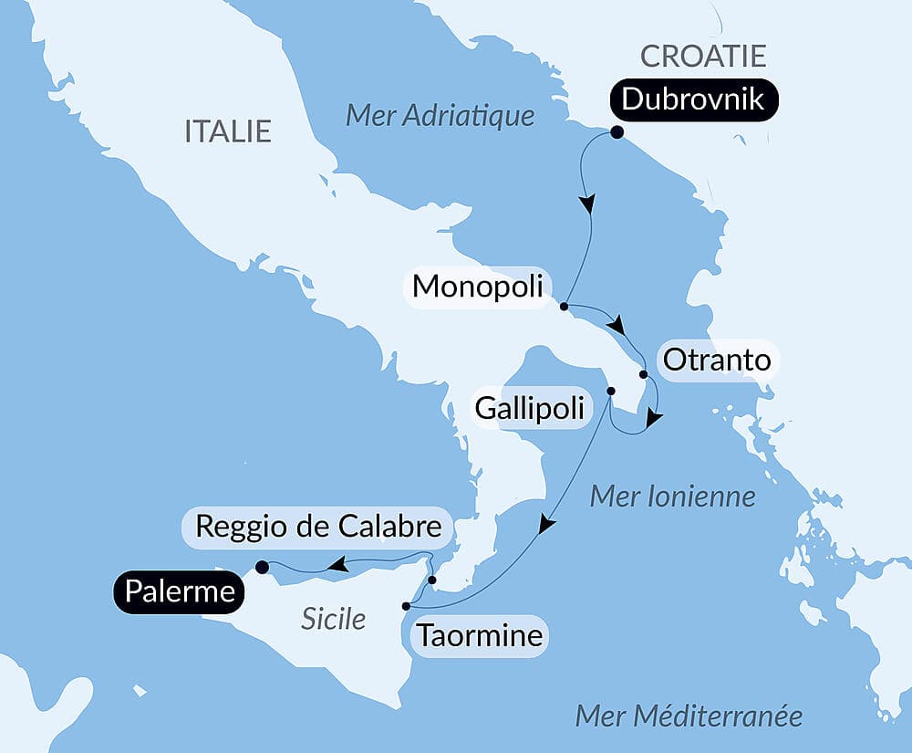 Des Pouilles à la Sicile, sous les voiles du Ponant