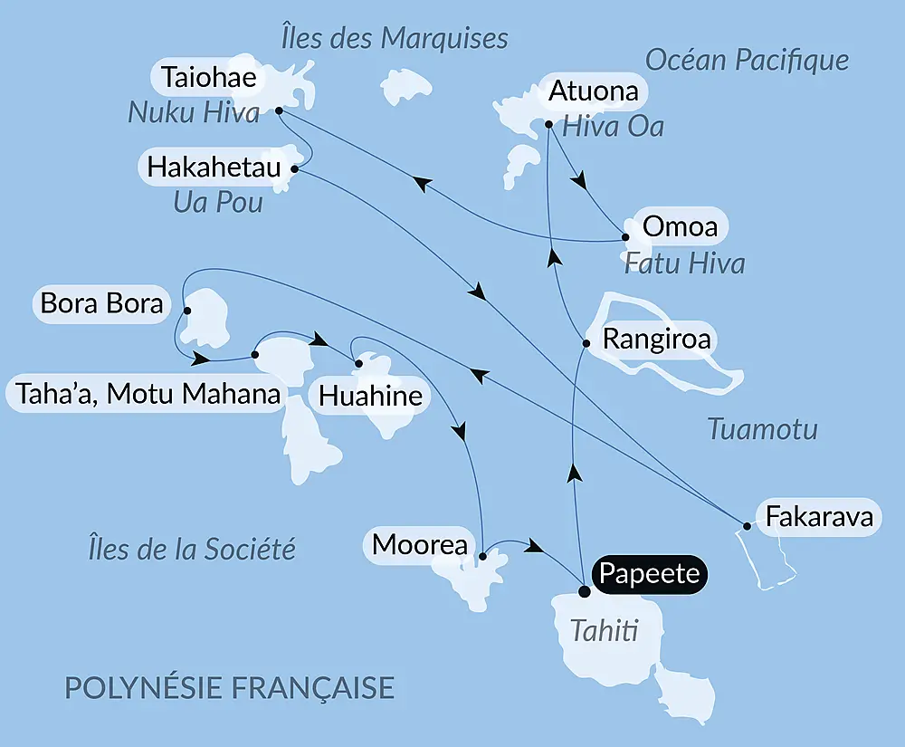 Marquises, Tuamotu et îles de la Société null