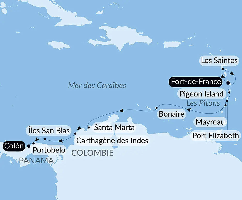 Panama, Colombie et les îles Caraïbes
