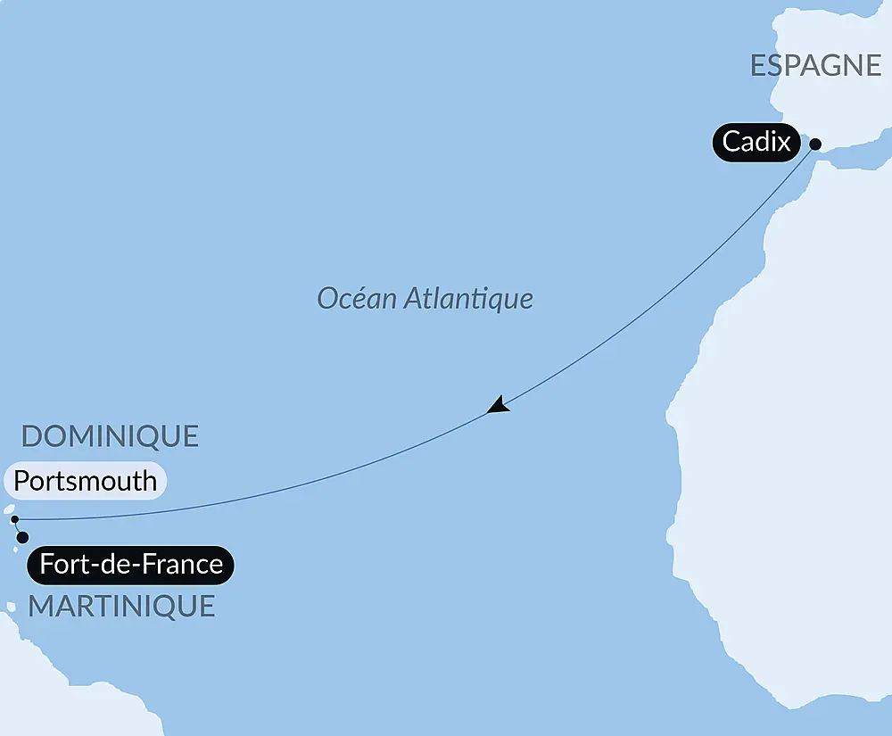 Voyage en Mer : Cadix - Fort de France