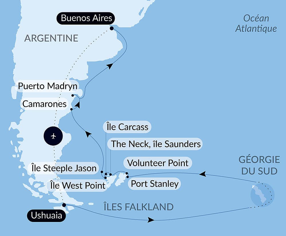 Falkland, Géorgie du Sud & péninsule Valdés : au cœur du monde sauvage