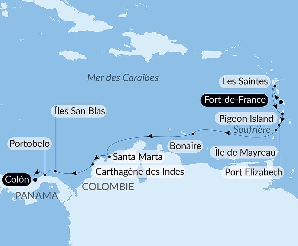 Panama, Colombie et les îles Caraïbes