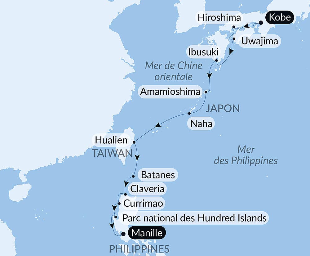 Philippines, Taiwan et Japon