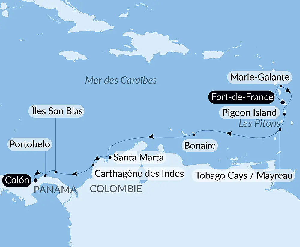 Panama, Colombie et les îles Caraïbes